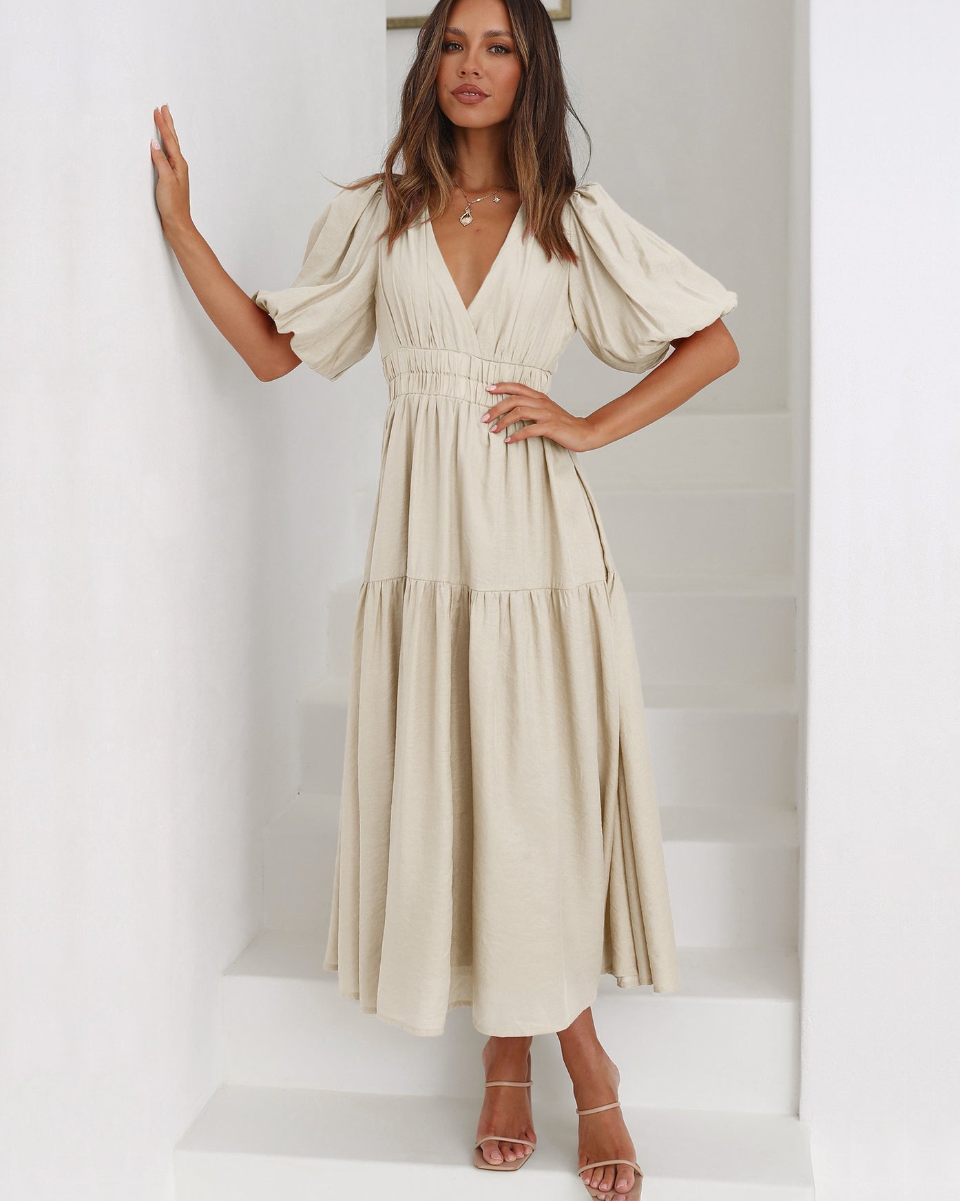KARI™ - V-NECK FLOW DRESS
