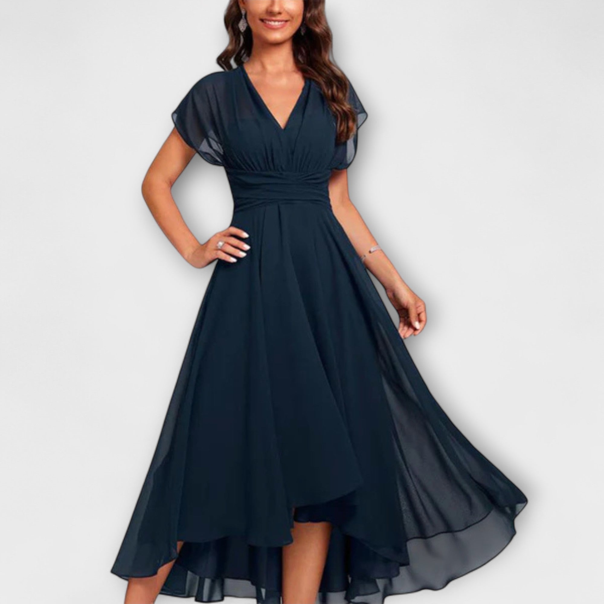 Ava™ - A-LINE DRESS WITH V-NECK DESIGN