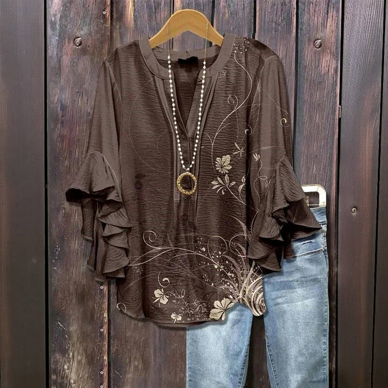 Mackenzie™ - VINTAGE BLOUSE WITH FLORAL PATTERN