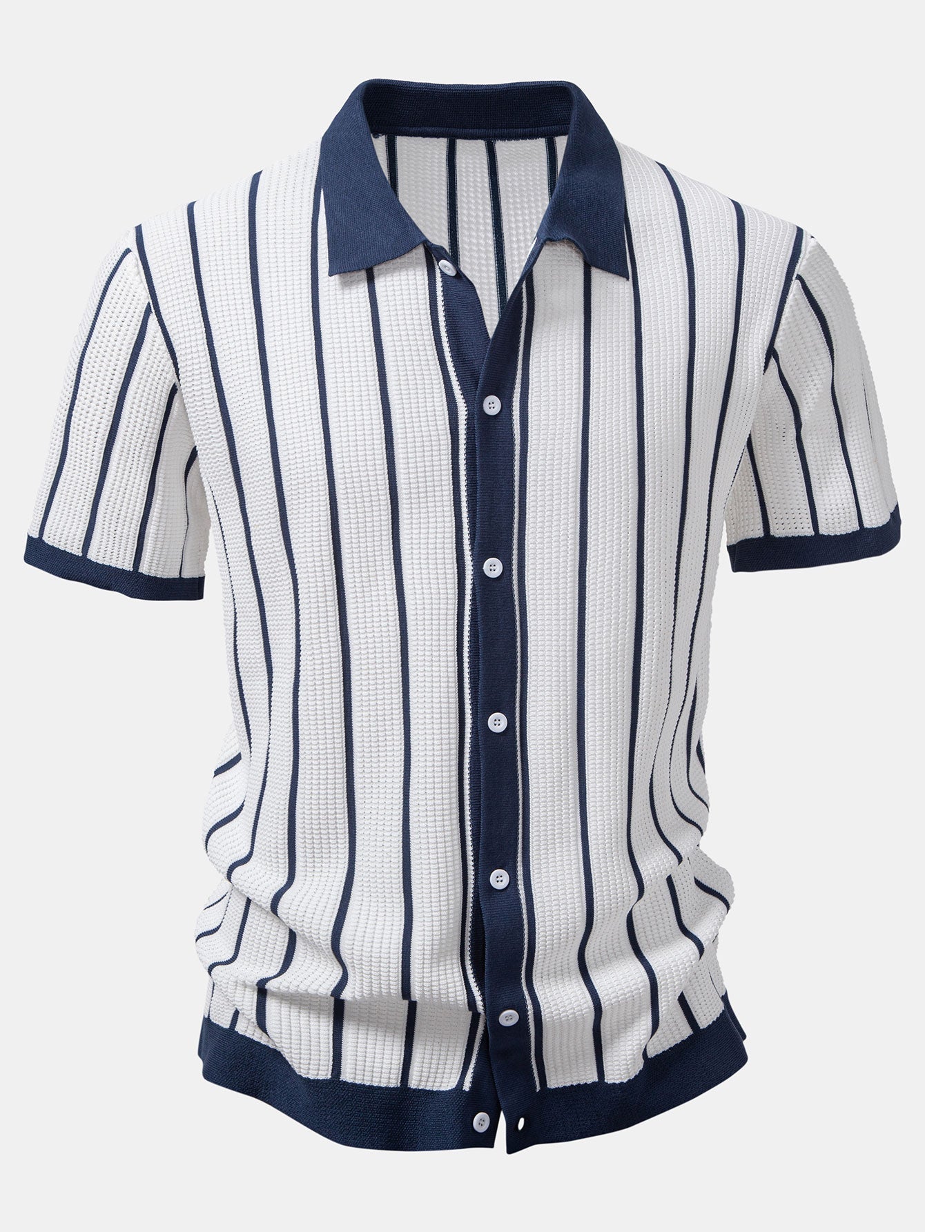 Striped Knitted Shirt with Buttons