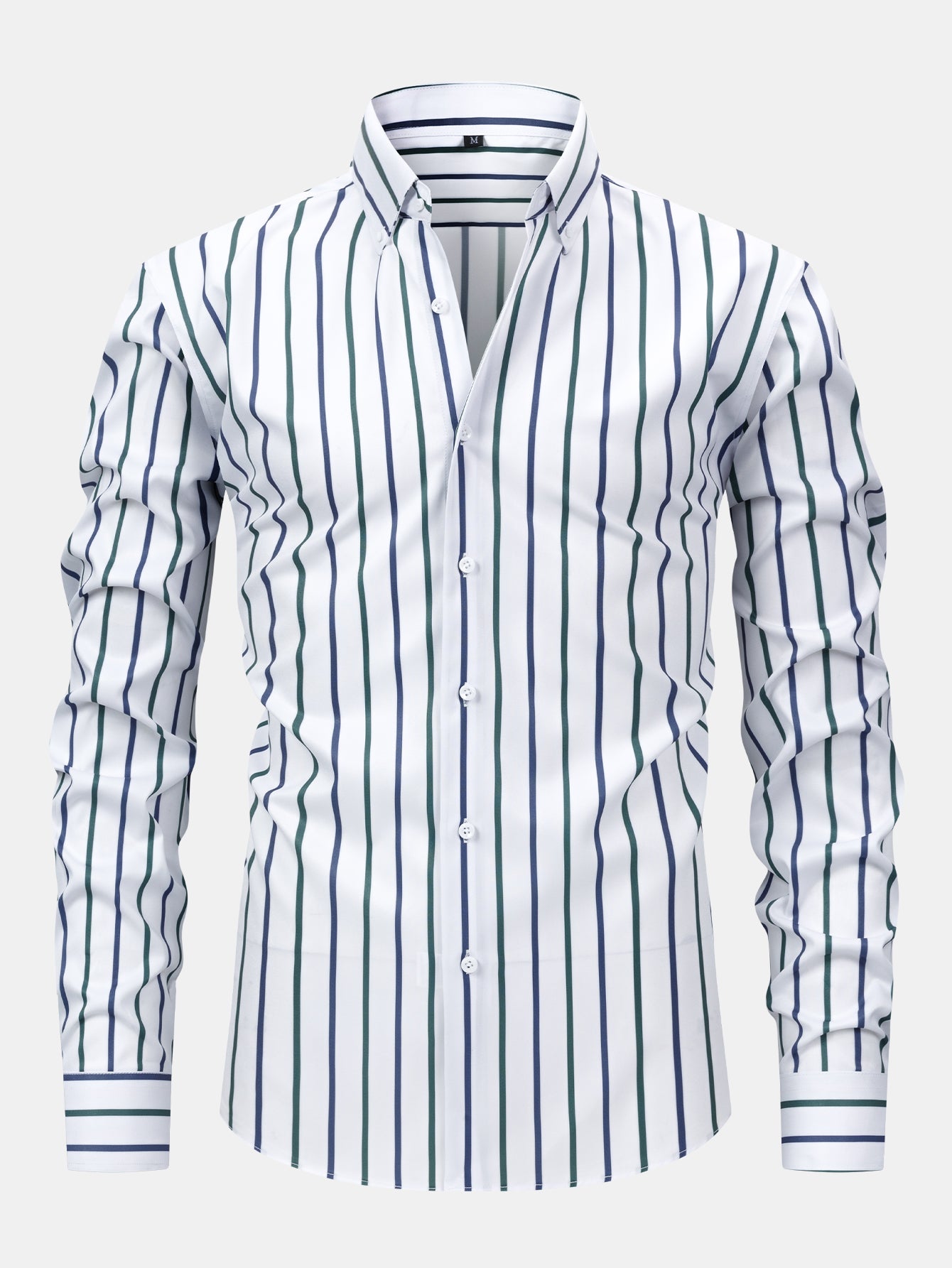 Long Sleeve Striped Button-Up Shirt