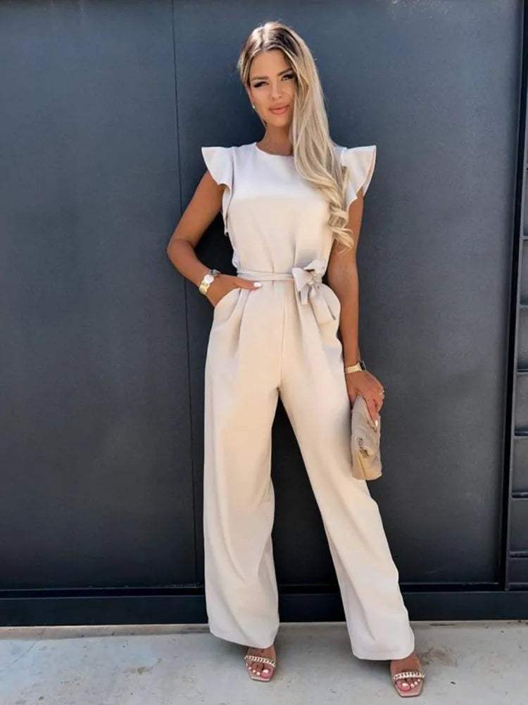 Stella™ - ELEGANT JUMPSUIT WITH RUFFLED SHOULDERS