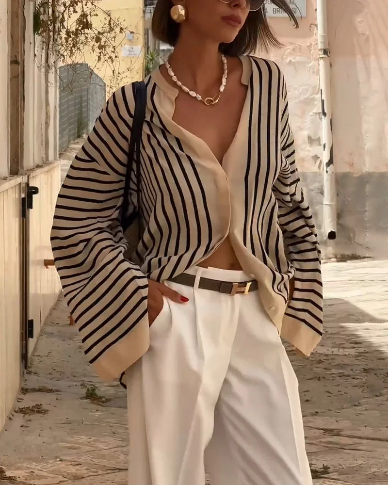 Vanessa™ - STRIPED BLOUSE WITH ELEGANT DESIGN