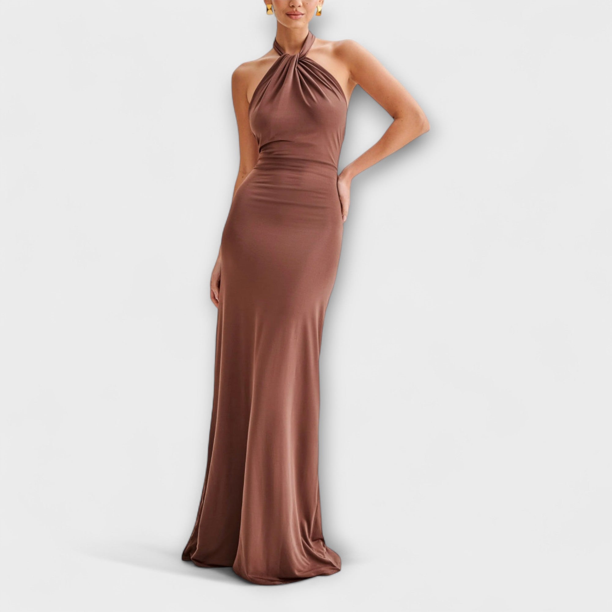 Emma™ - ELEGANT HALTER MAXI DRESS WITH A FLOWING SILHOUETTE