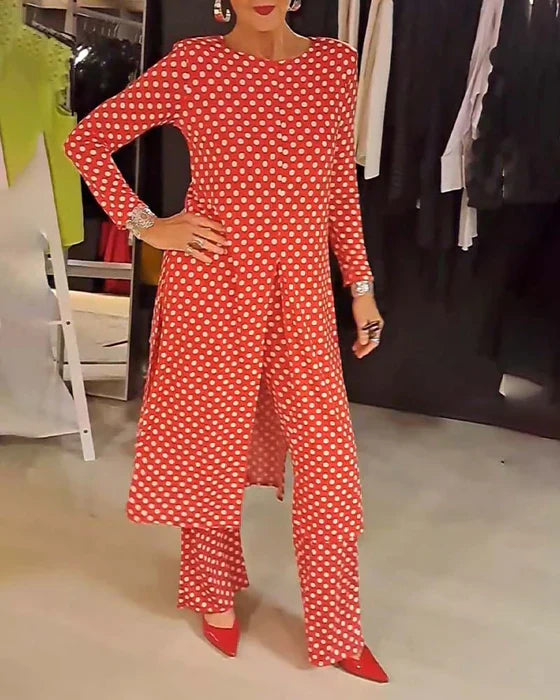 Jennifer™ - ELEGANT POLKA DOT TWO-PIECE SET FOR A CASUAL SUMMER STYLE