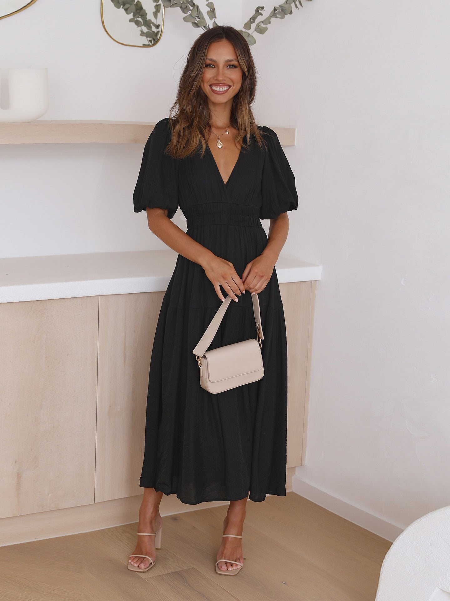 KARI™ - V-NECK FLOW DRESS
