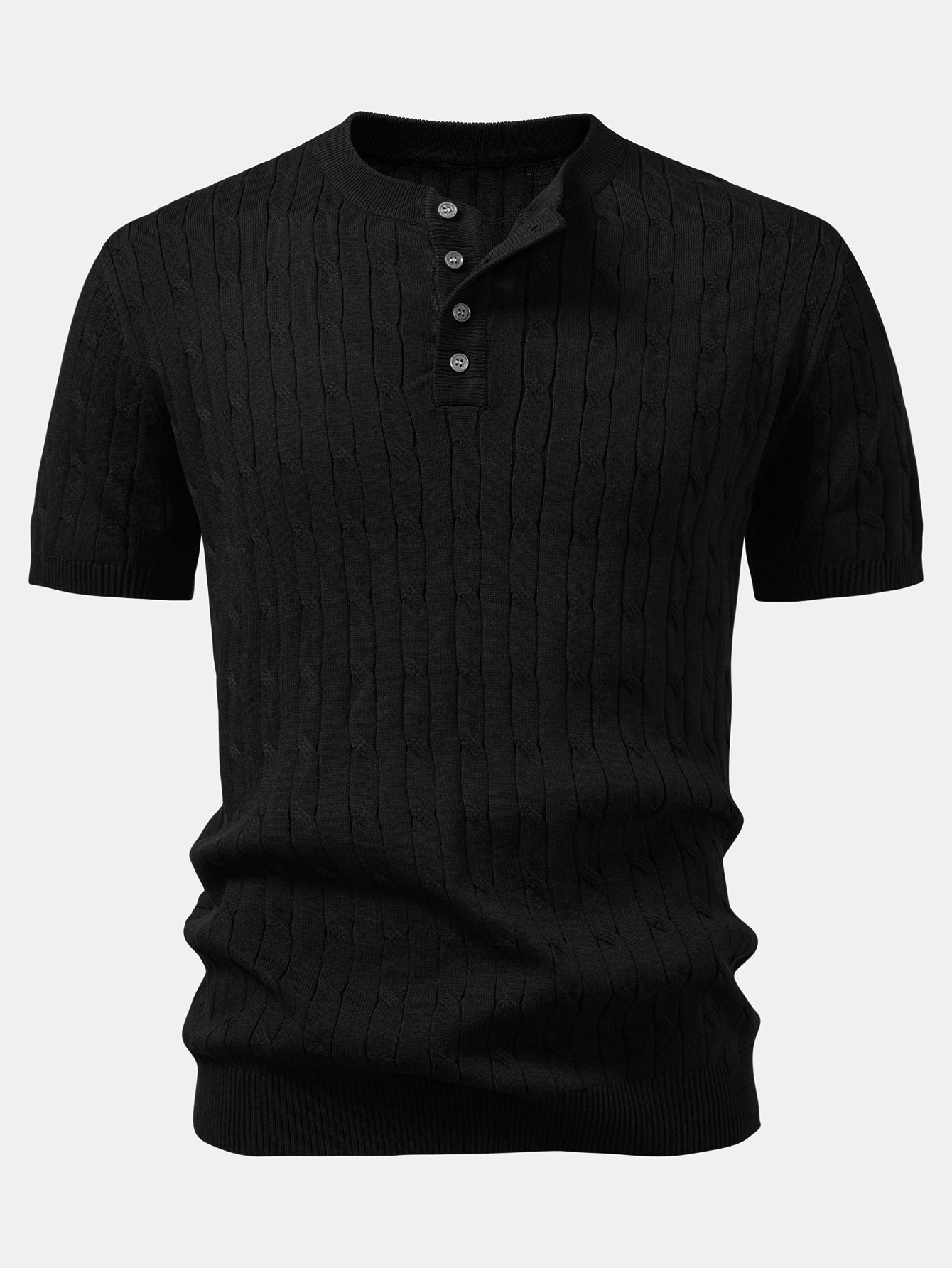 Twist Knit Henley Shirt