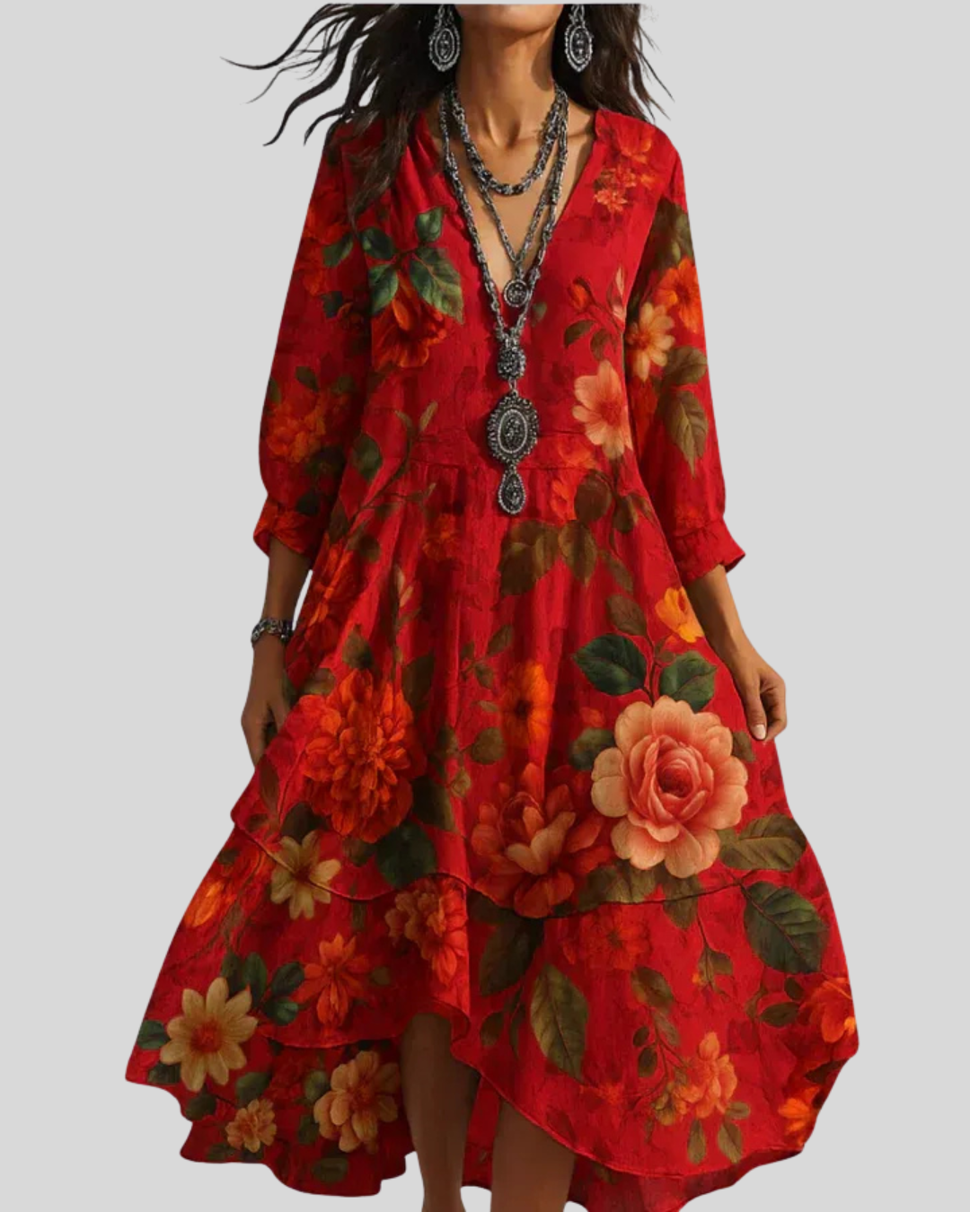 Reese™ - BOHEMIAN MAXI DRESS WITH FLORAL PRINT