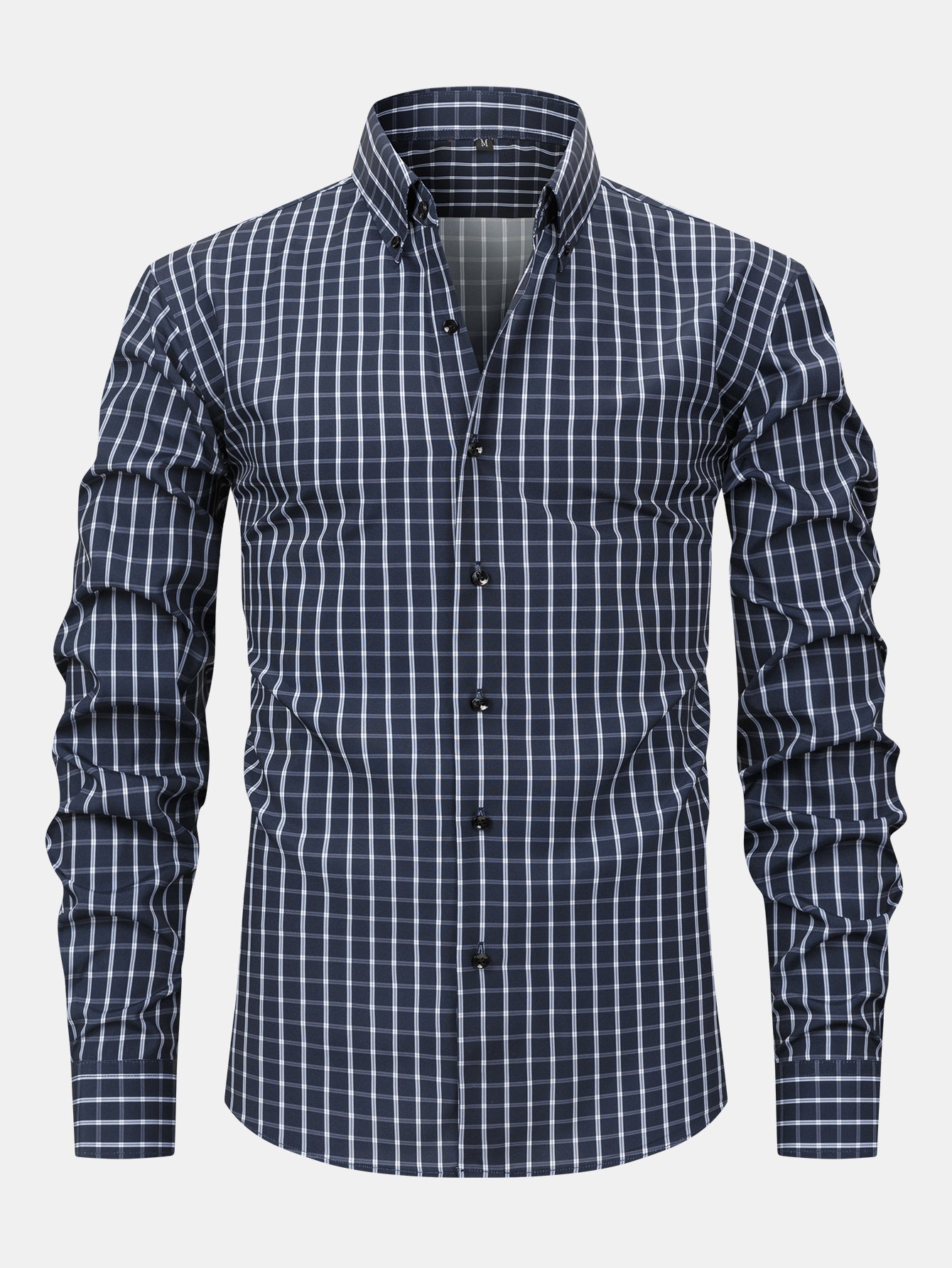 Long Sleeve Checkered Shirt with Buttons