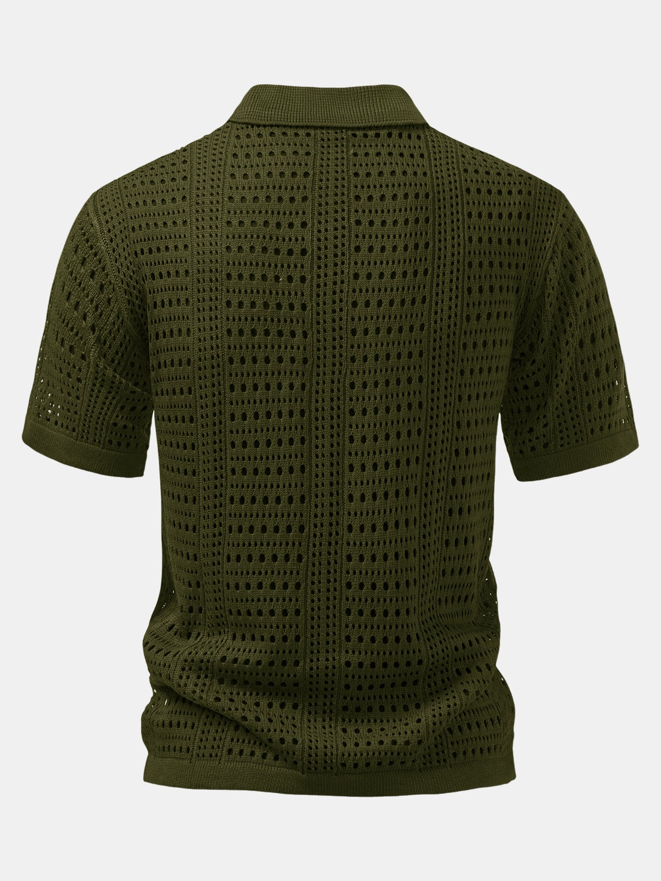 Hollow Out V-Neck Polo Shirt