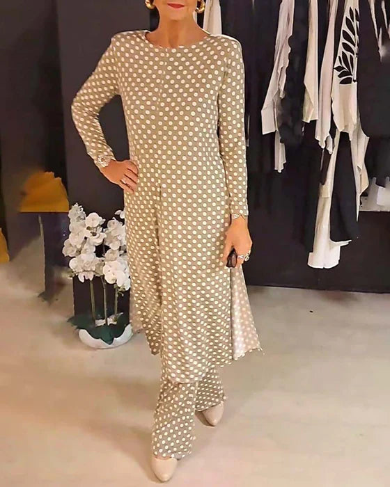 Jennifer™ - ELEGANT POLKA DOT TWO-PIECE SET FOR A CASUAL SUMMER STYLE