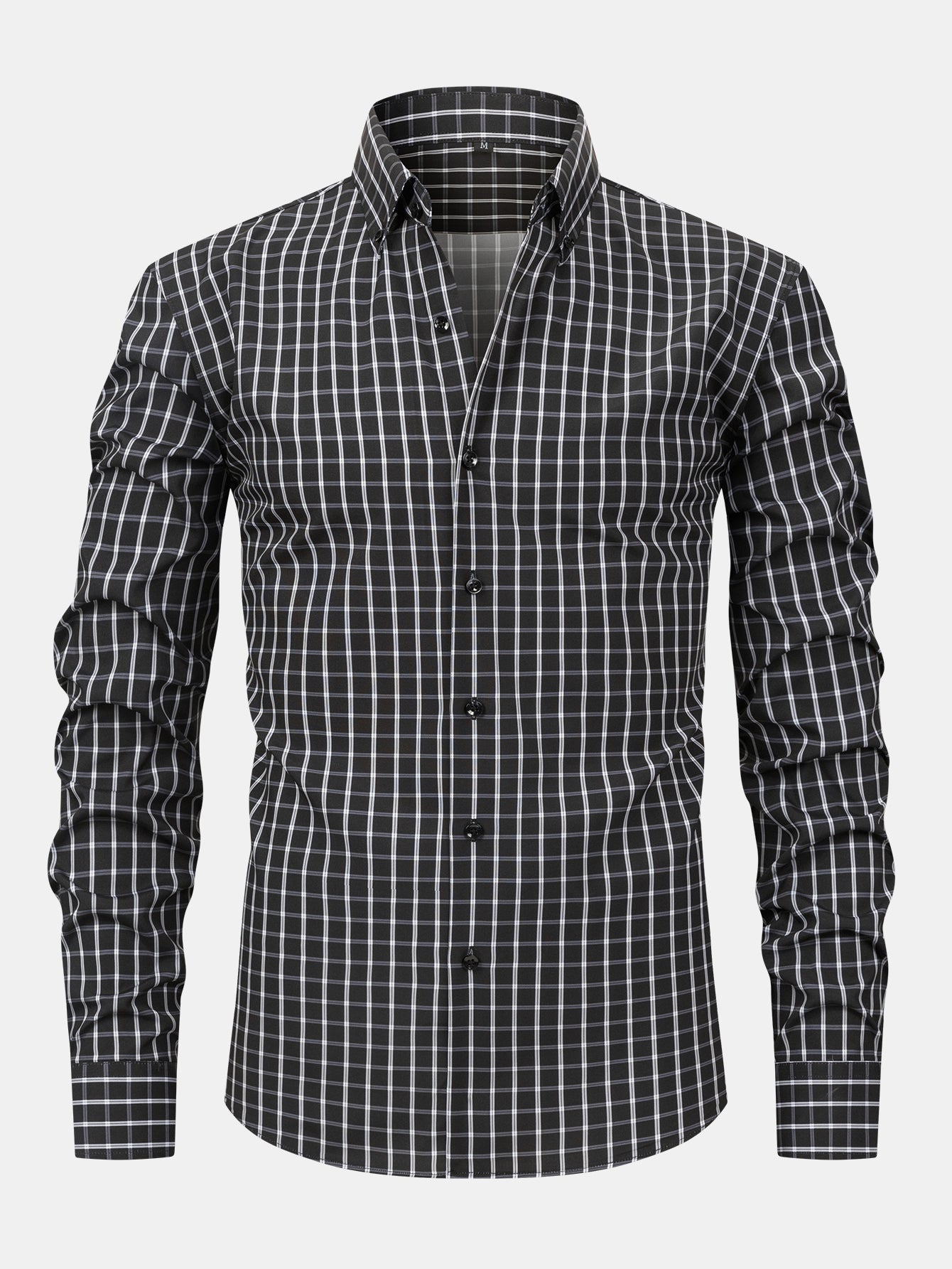 Long Sleeve Checkered Shirt with Buttons