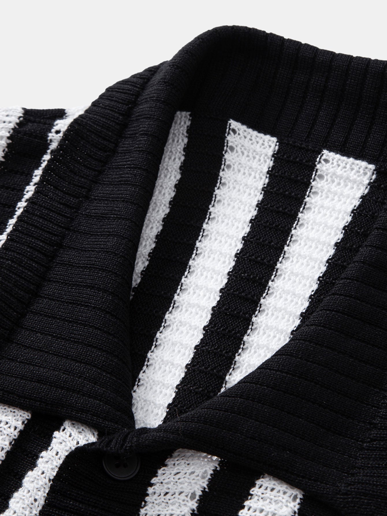 Shirt with Striped Crocheted Drop Shoulder