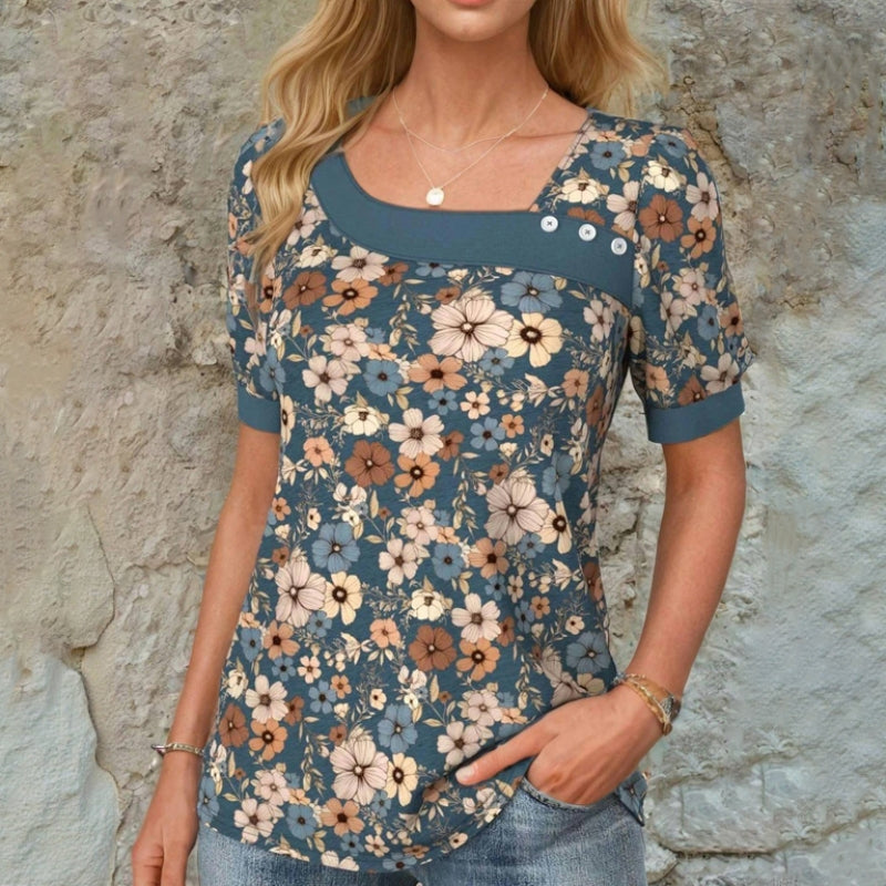 Janelle™ - VINTAGE FLORAL PRINT BLOUSE WITH ELEGANT DESIGN