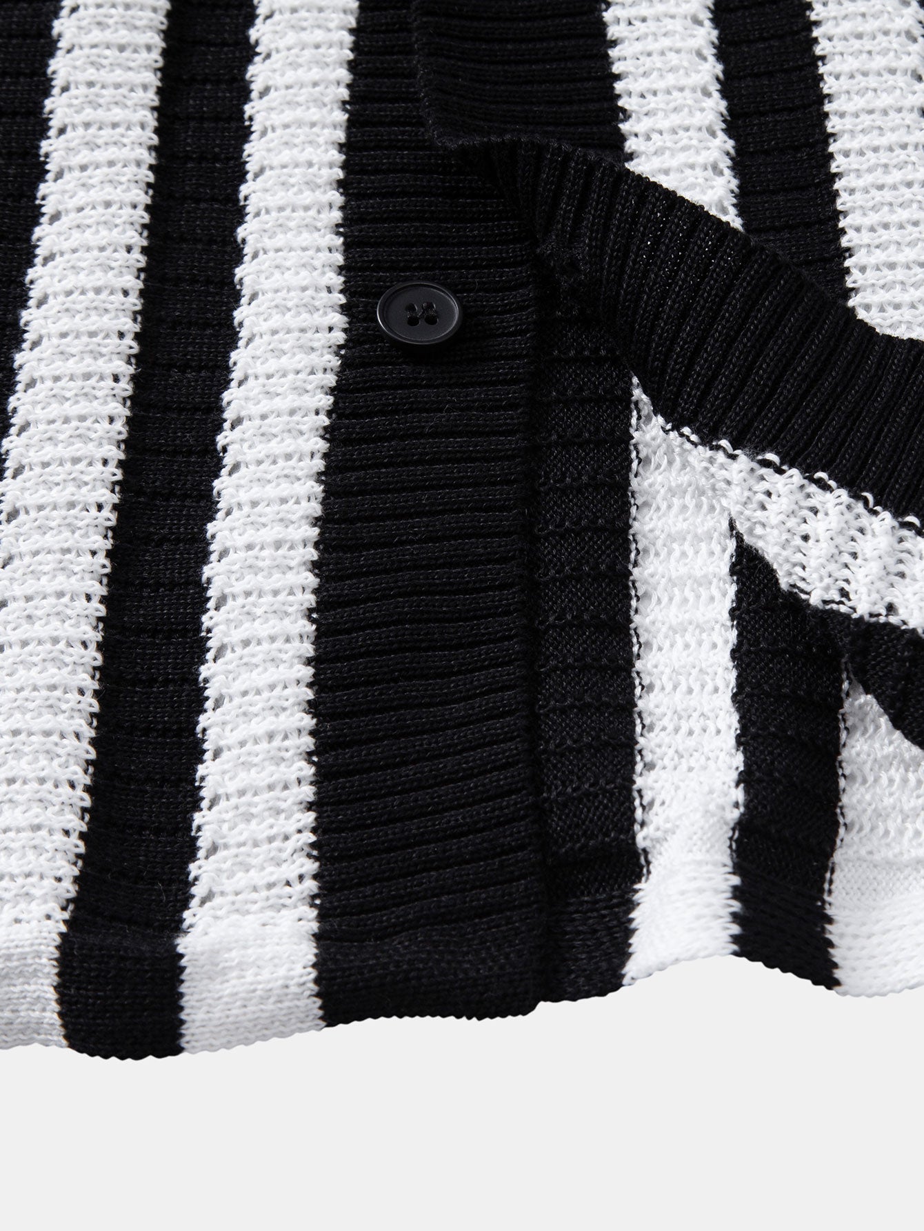 Shirt with Striped Crocheted Drop Shoulder