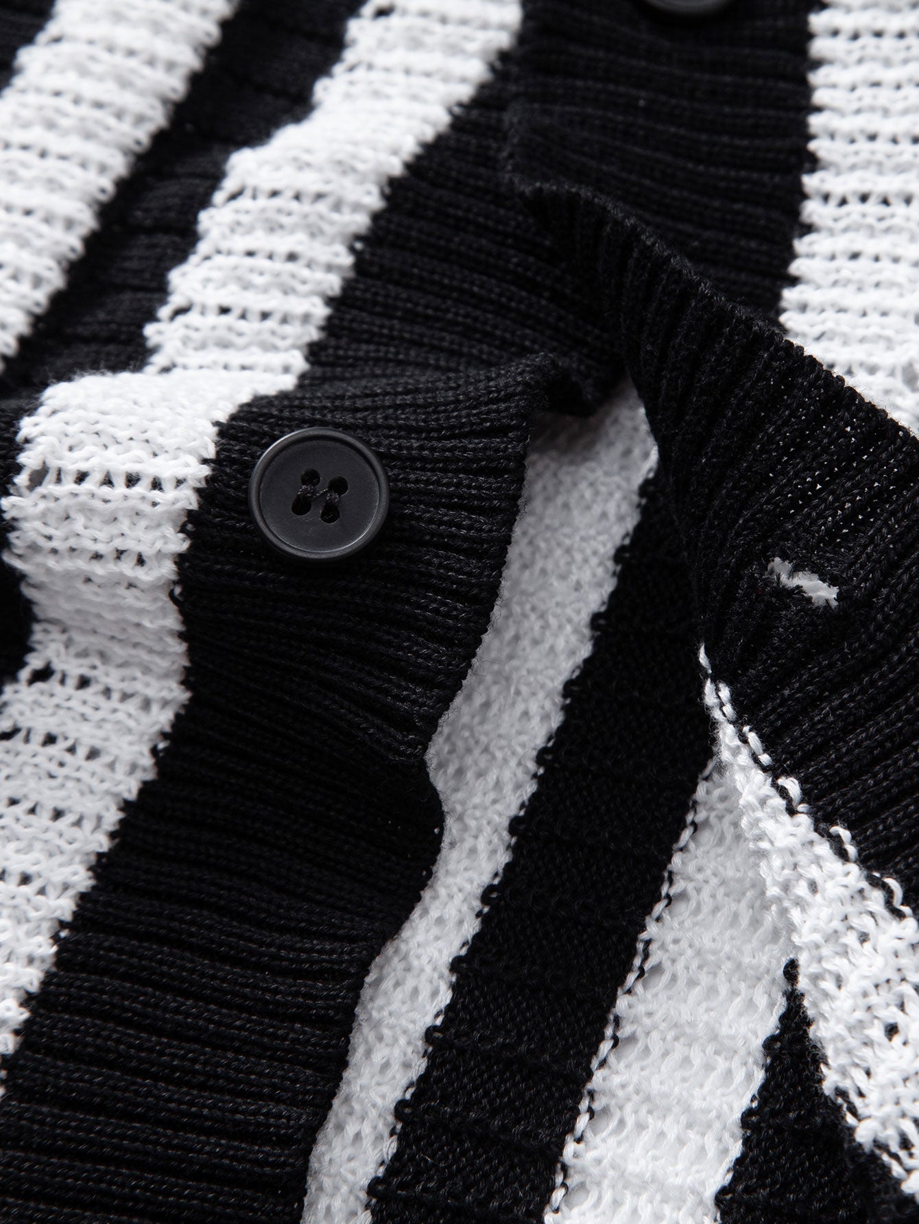 Shirt with Striped Crocheted Drop Shoulder