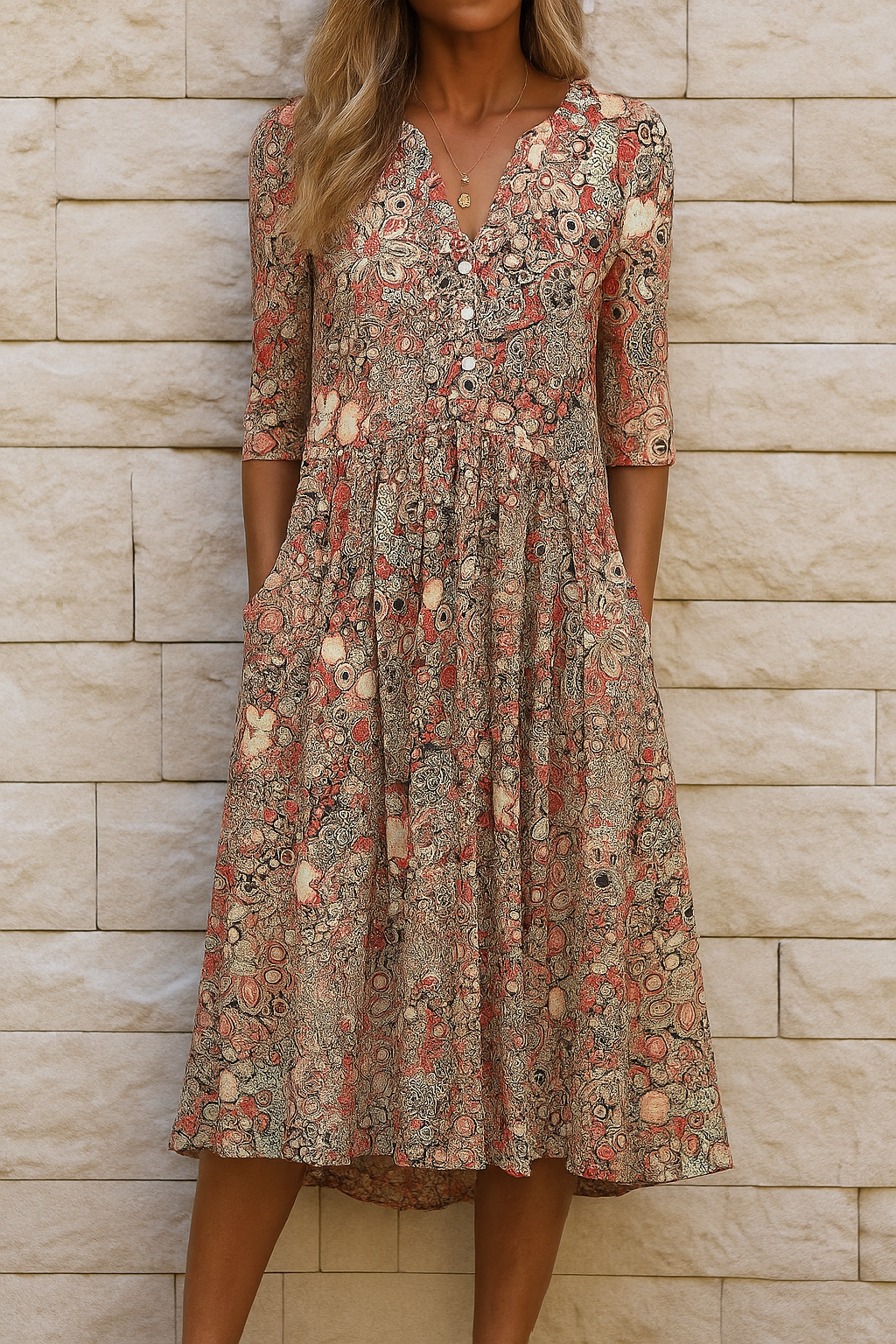 Victoria™ - TIMELESS ELEGANT V-NECK DRESS