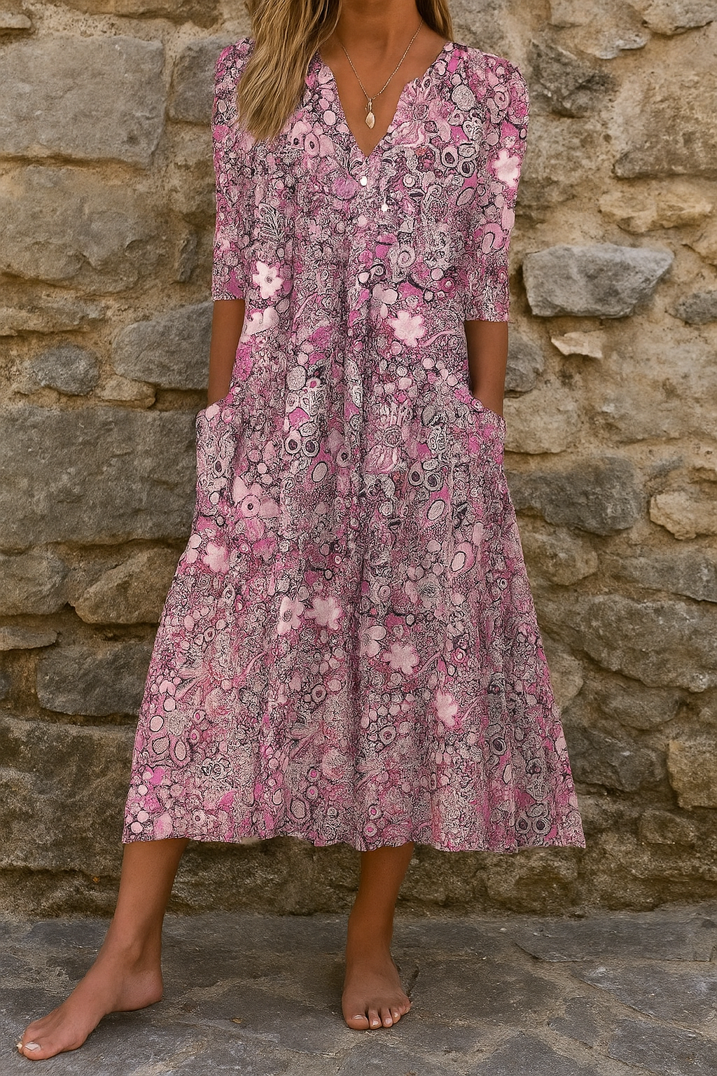Victoria™ - TIMELESS ELEGANT V-NECK DRESS