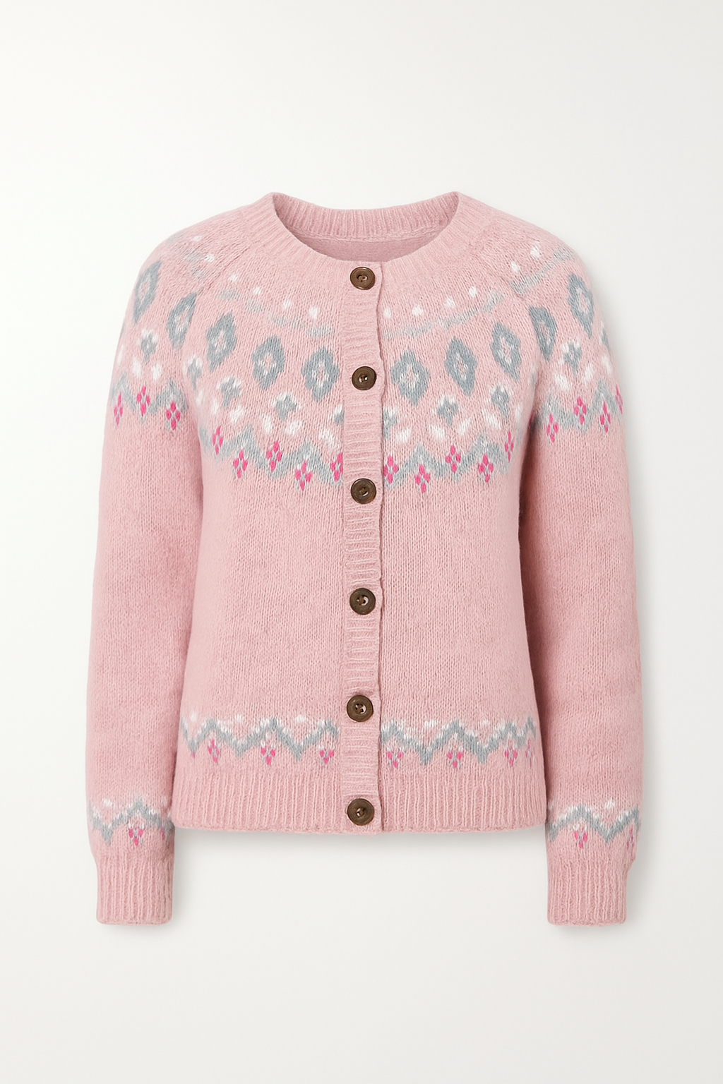 Sophie | Pink Loose Fitting Cardigan with Print