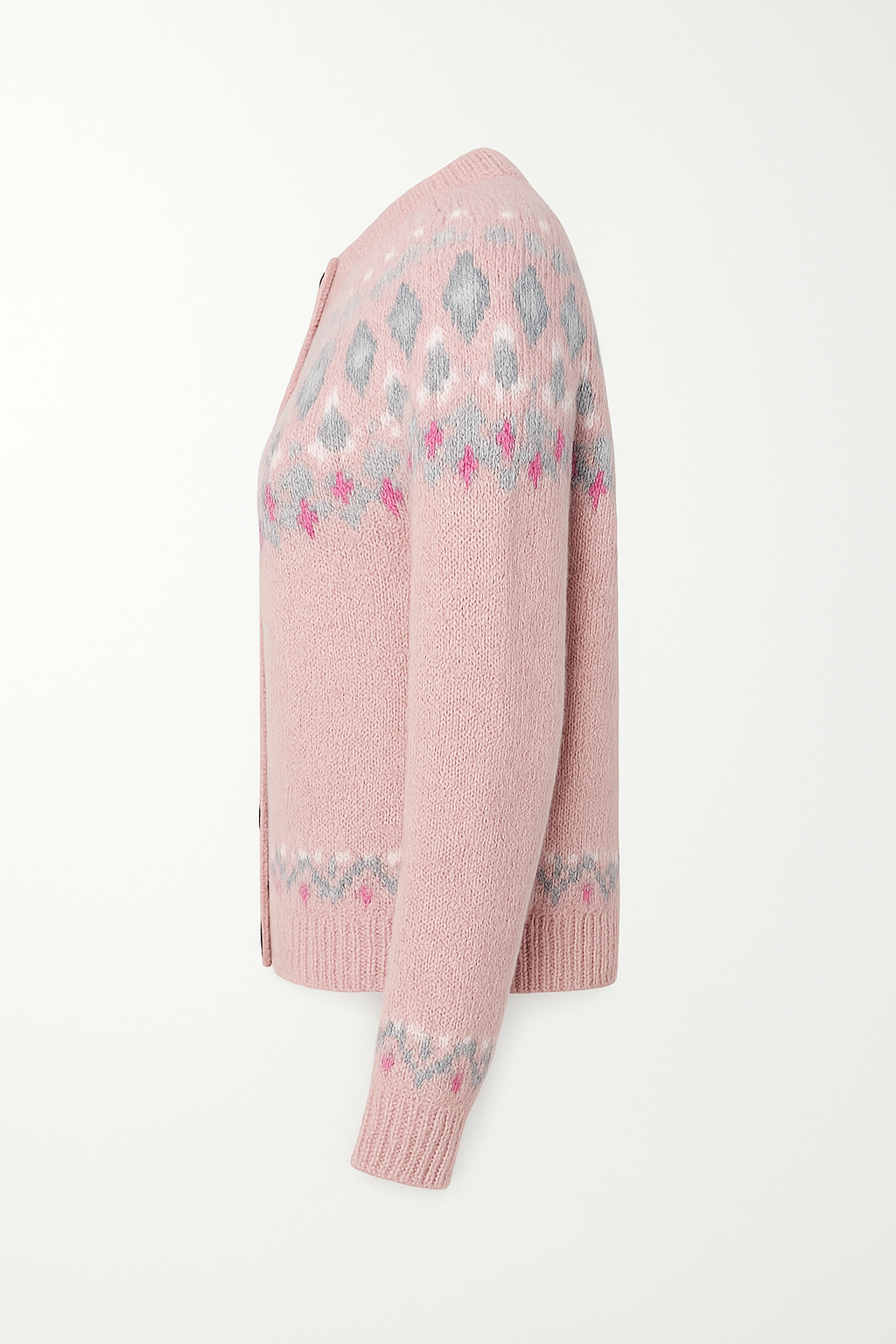 Sophie | Pink Loose Fitting Cardigan with Print