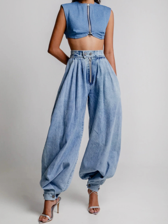 Una™ - HIGH WAISTED BALLOON JEANS WITH A STYLISH SILHOUETTE