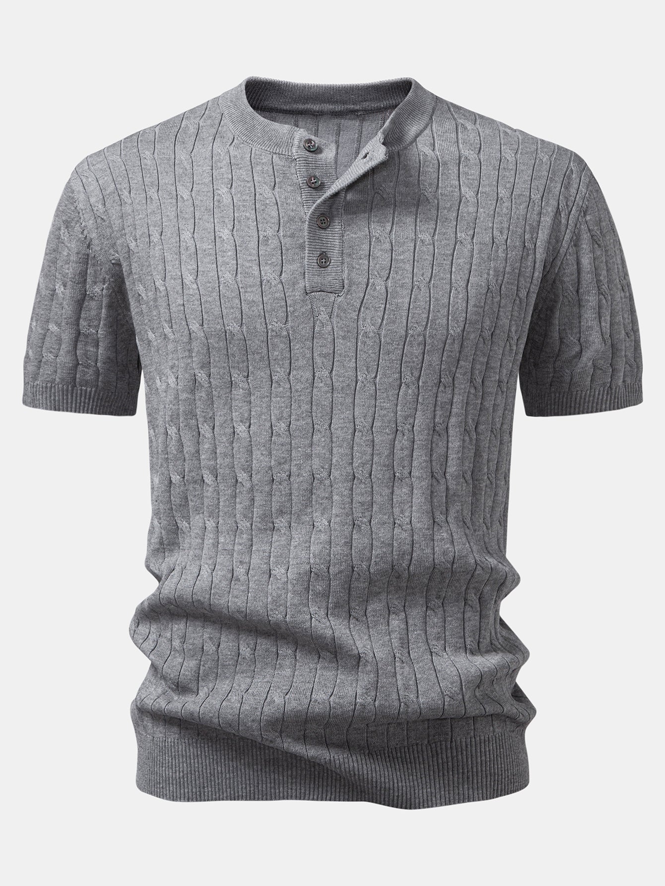 Twist Knit Henley Shirt
