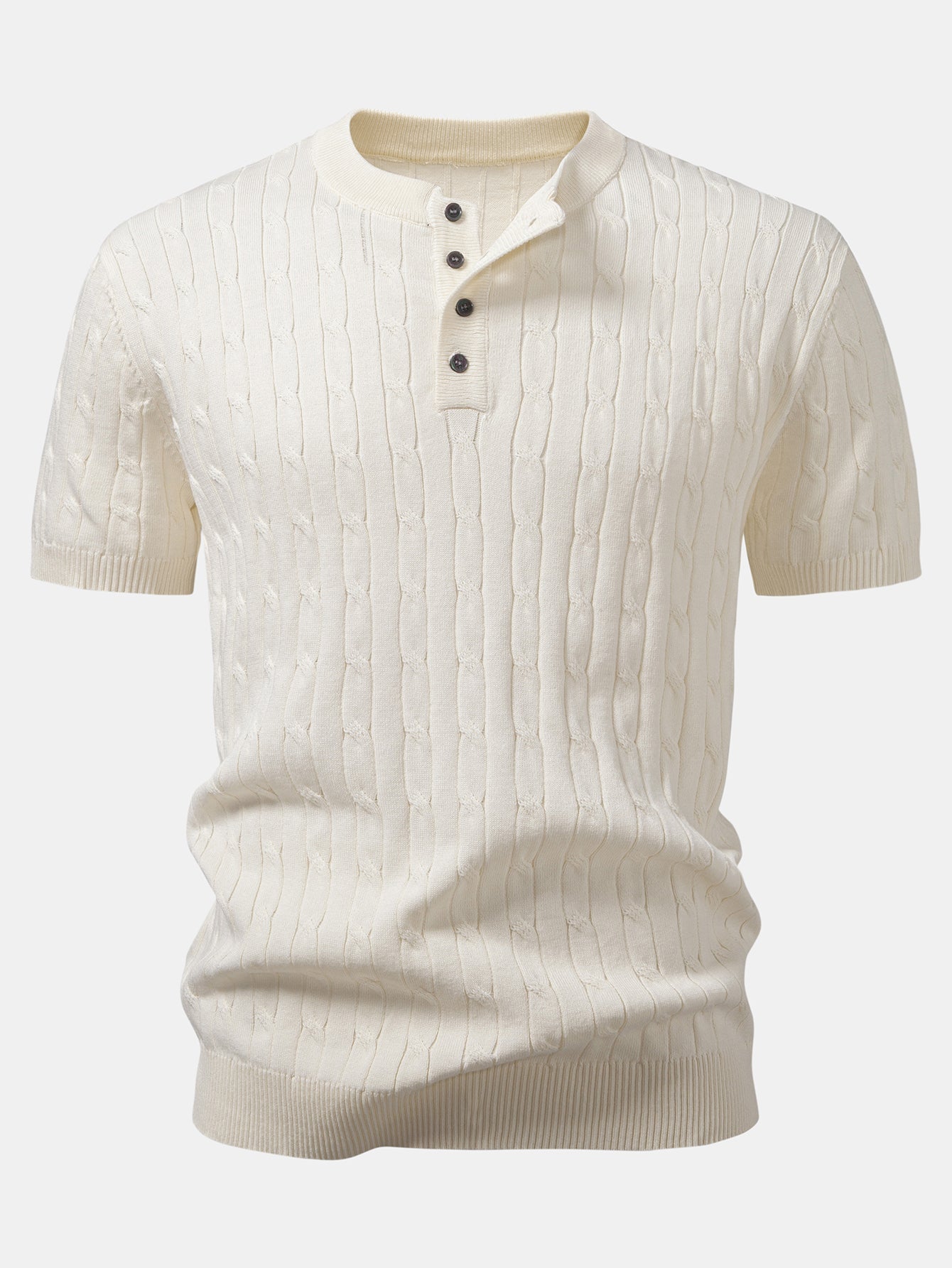 Twist Knit Henley Shirt