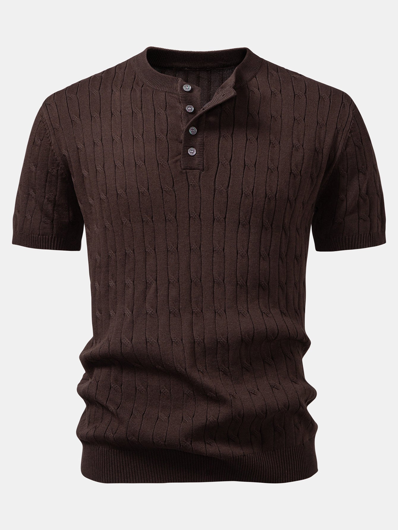 Twist Knit Henley Shirt