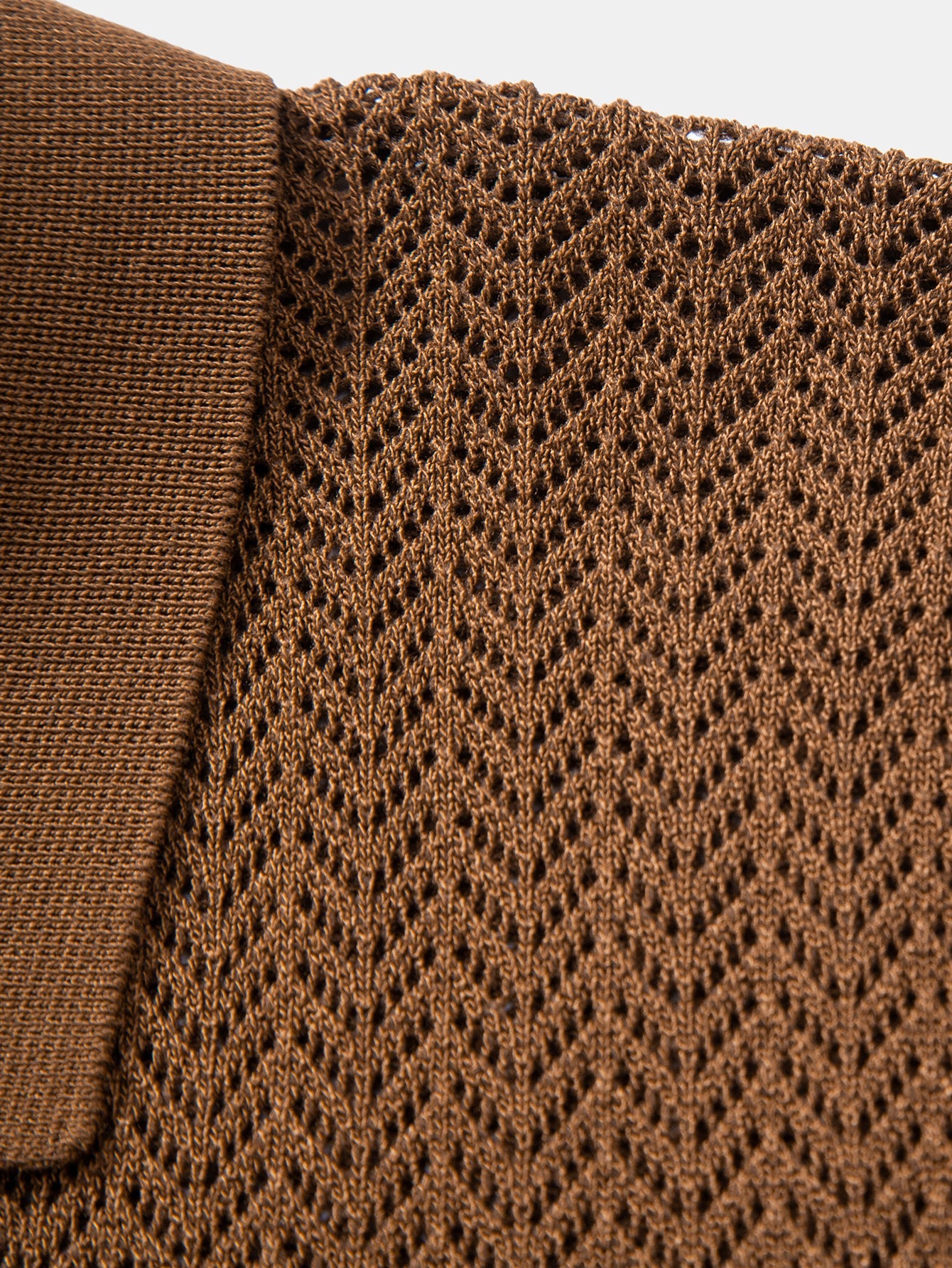 Structured Knitted V-Neck Polo Shirt