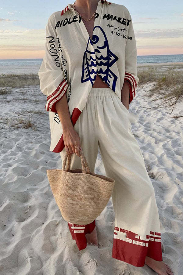 Ella™ - ELEGANT DRESS WITH FISH PRINT DESIGN