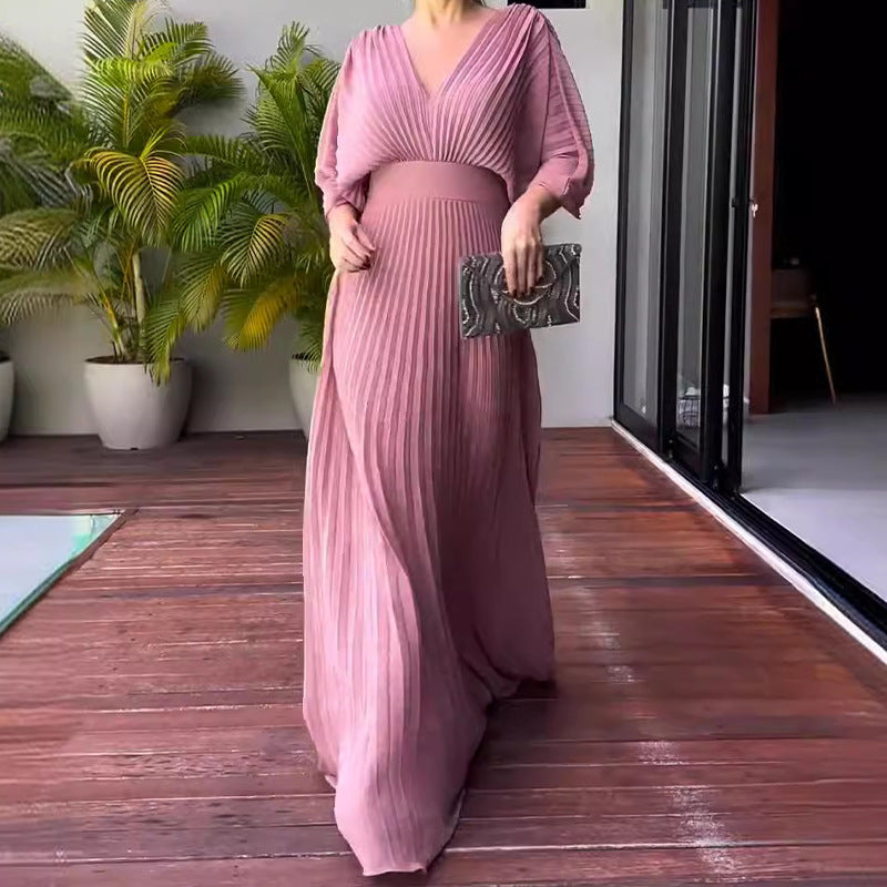 Lila™ - ELEGANT MIDI DRESS WITH V-NECK DESIGN