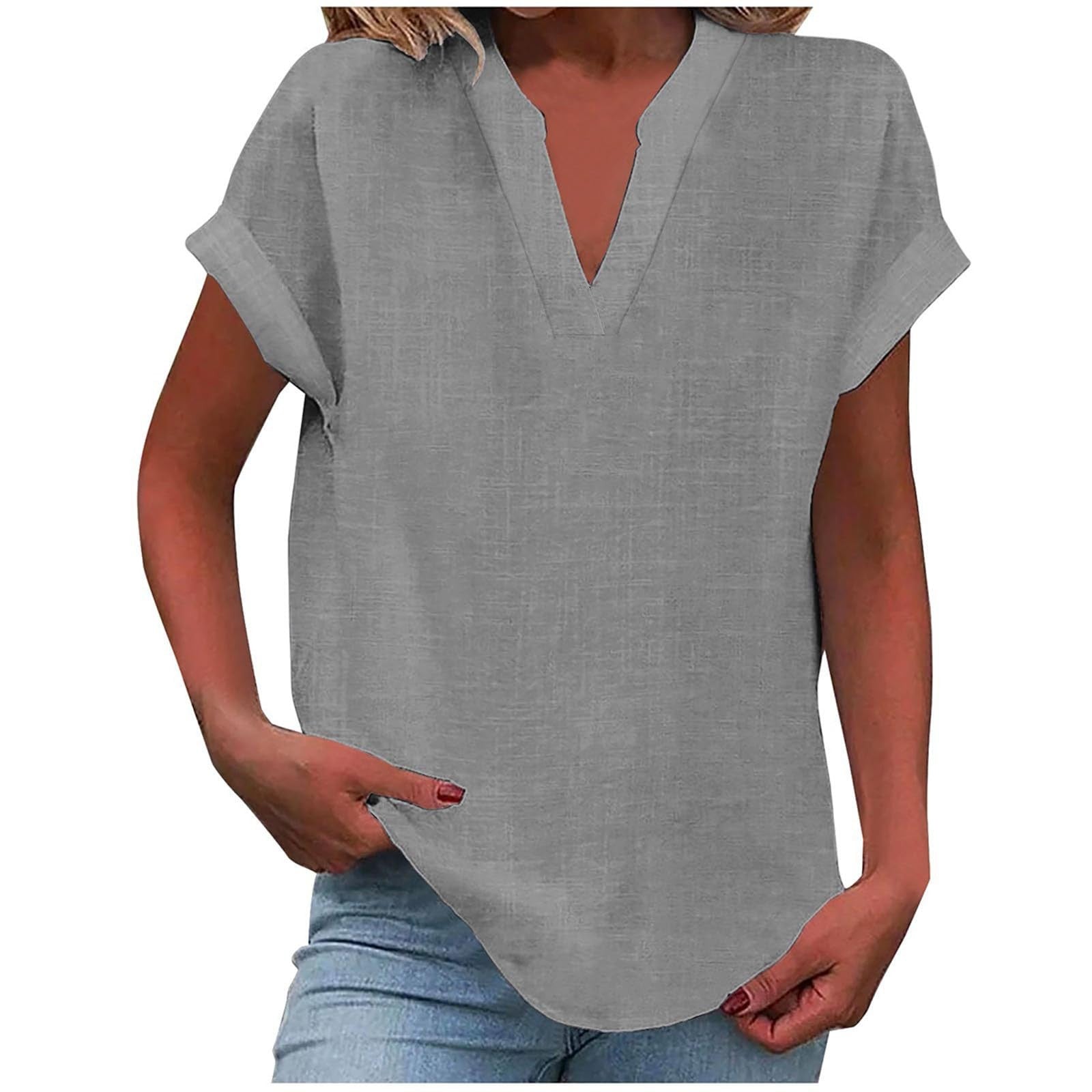 Eden™ - RELAXED V-NECK BLOUSE WITH EFFORTLESS STYLE