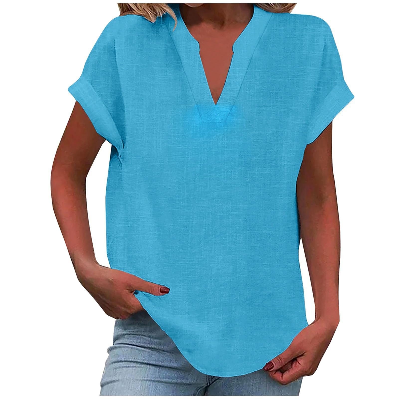 Eden™ - RELAXED V-NECK BLOUSE WITH EFFORTLESS STYLE