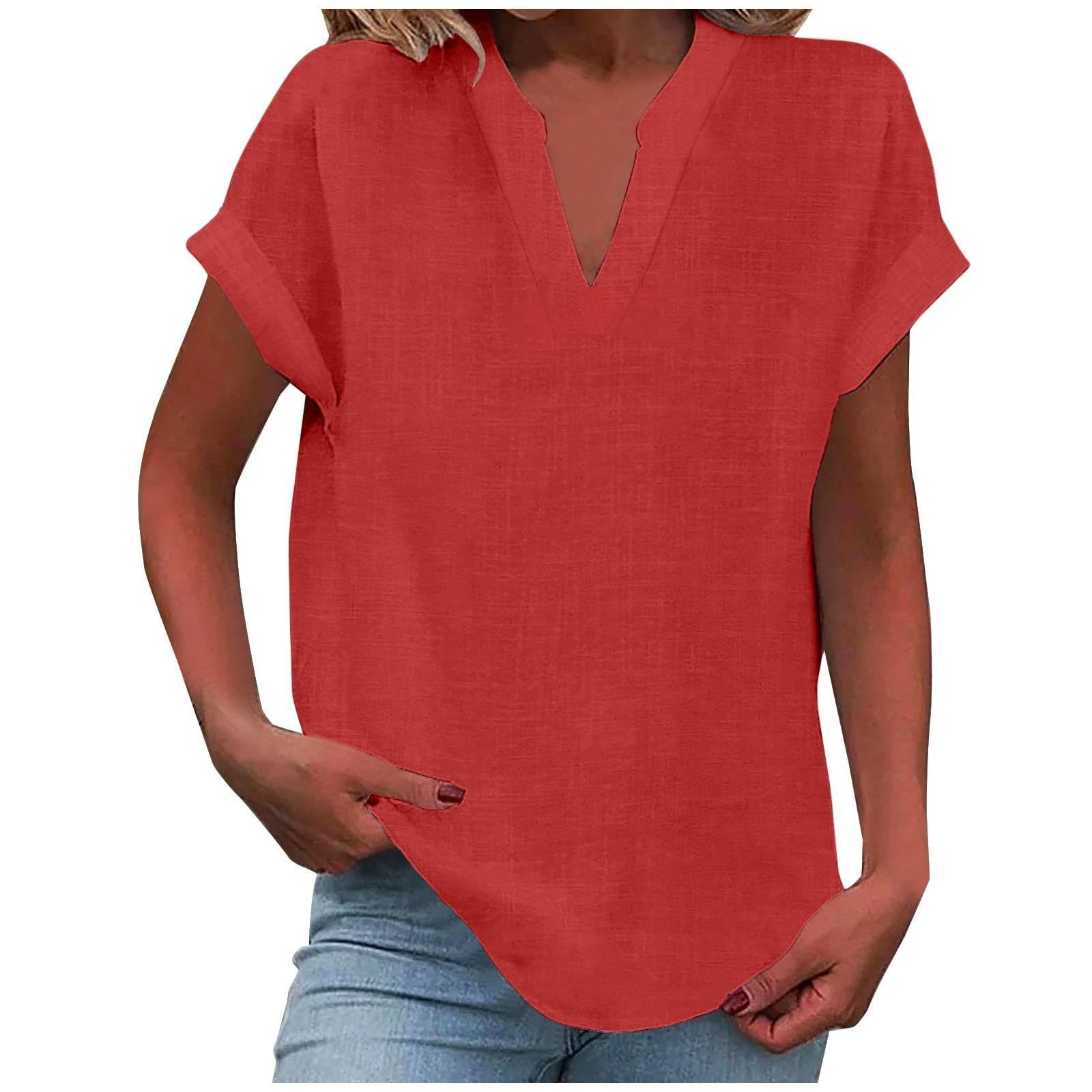 Eden™ - RELAXED V-NECK BLOUSE WITH EFFORTLESS STYLE