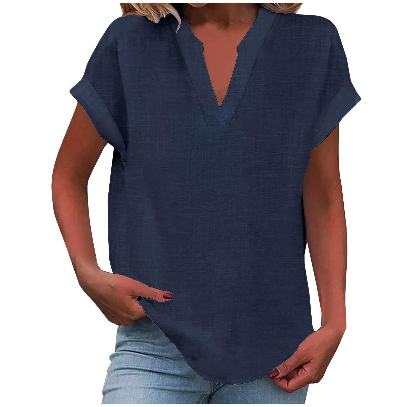 Eden™ - RELAXED V-NECK BLOUSE WITH EFFORTLESS STYLE