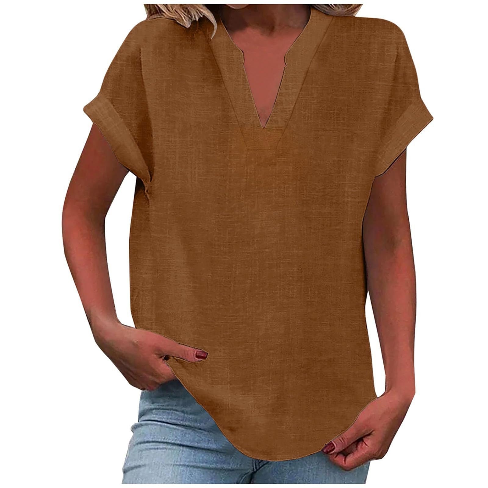 Eden™ - RELAXED V-NECK BLOUSE WITH EFFORTLESS STYLE