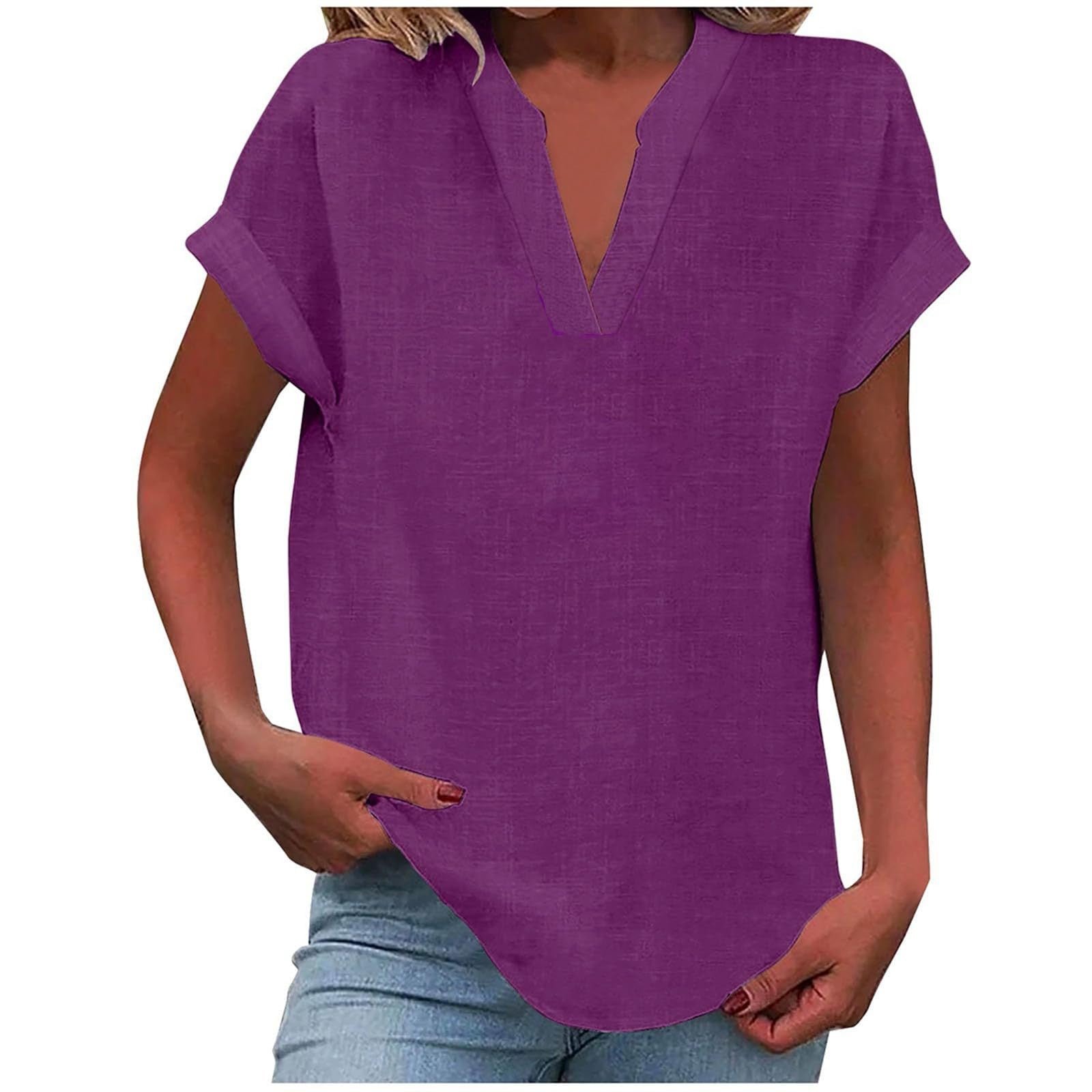 Eden™ - RELAXED V-NECK BLOUSE WITH EFFORTLESS STYLE