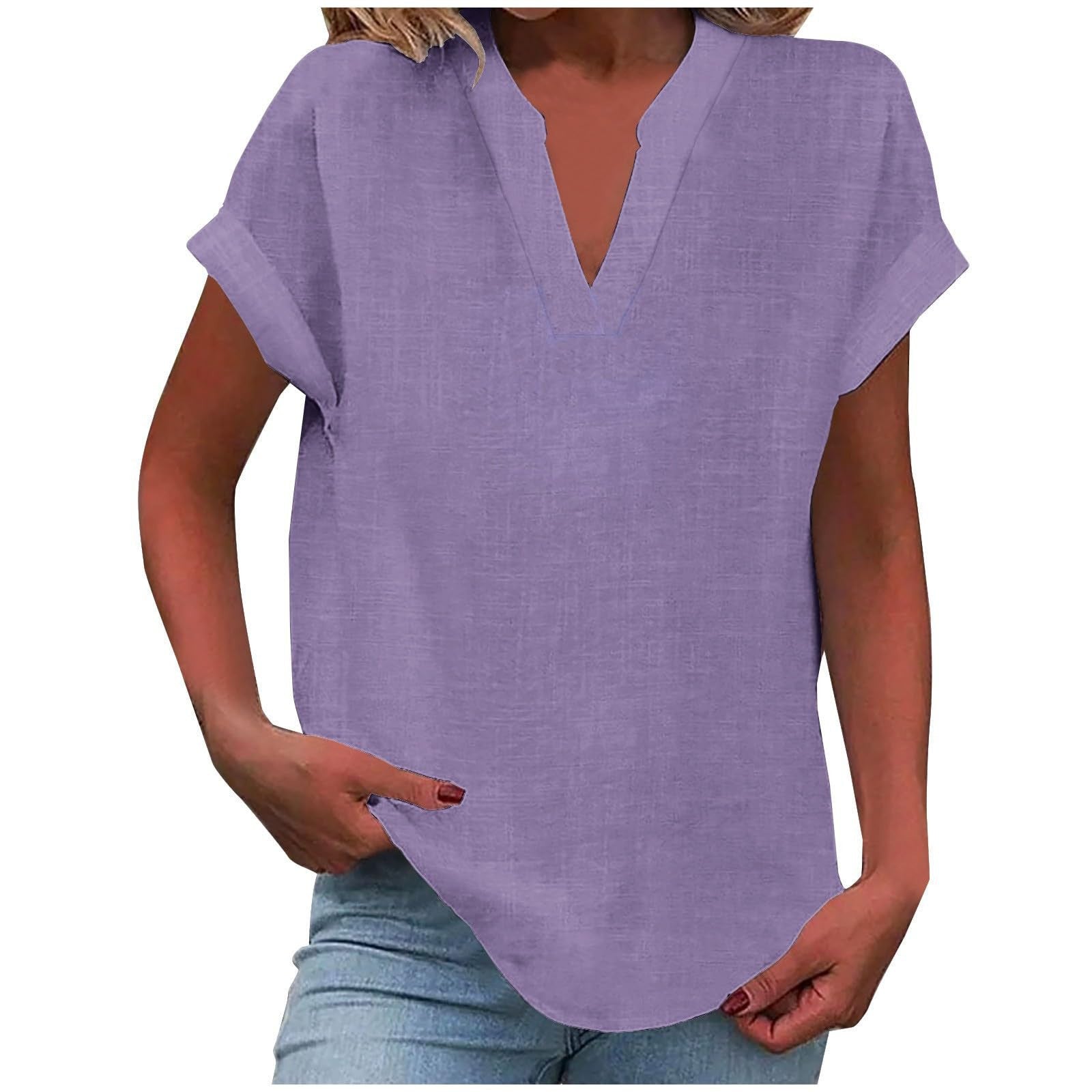 Eden™ - RELAXED V-NECK BLOUSE WITH EFFORTLESS STYLE