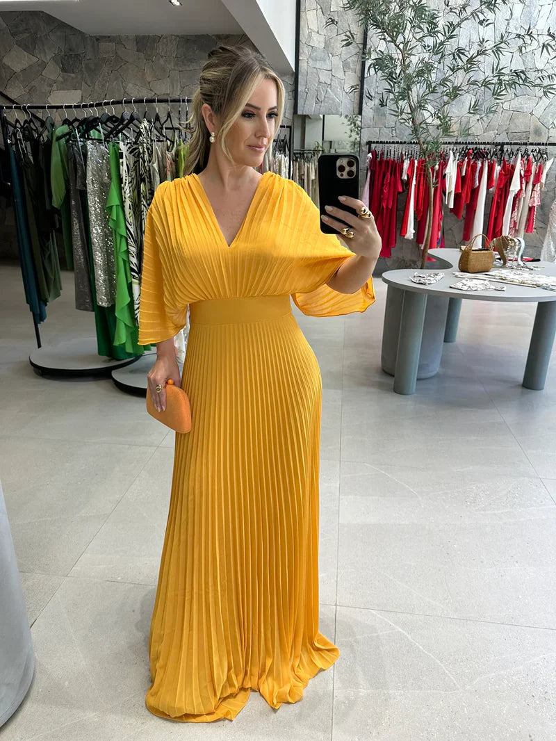 Lila™ - ELEGANT MIDI DRESS WITH V-NECK DESIGN