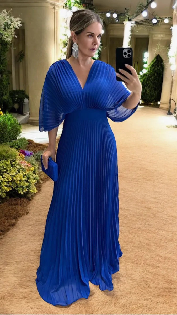 Lila™ - ELEGANT MIDI DRESS WITH V-NECK DESIGN
