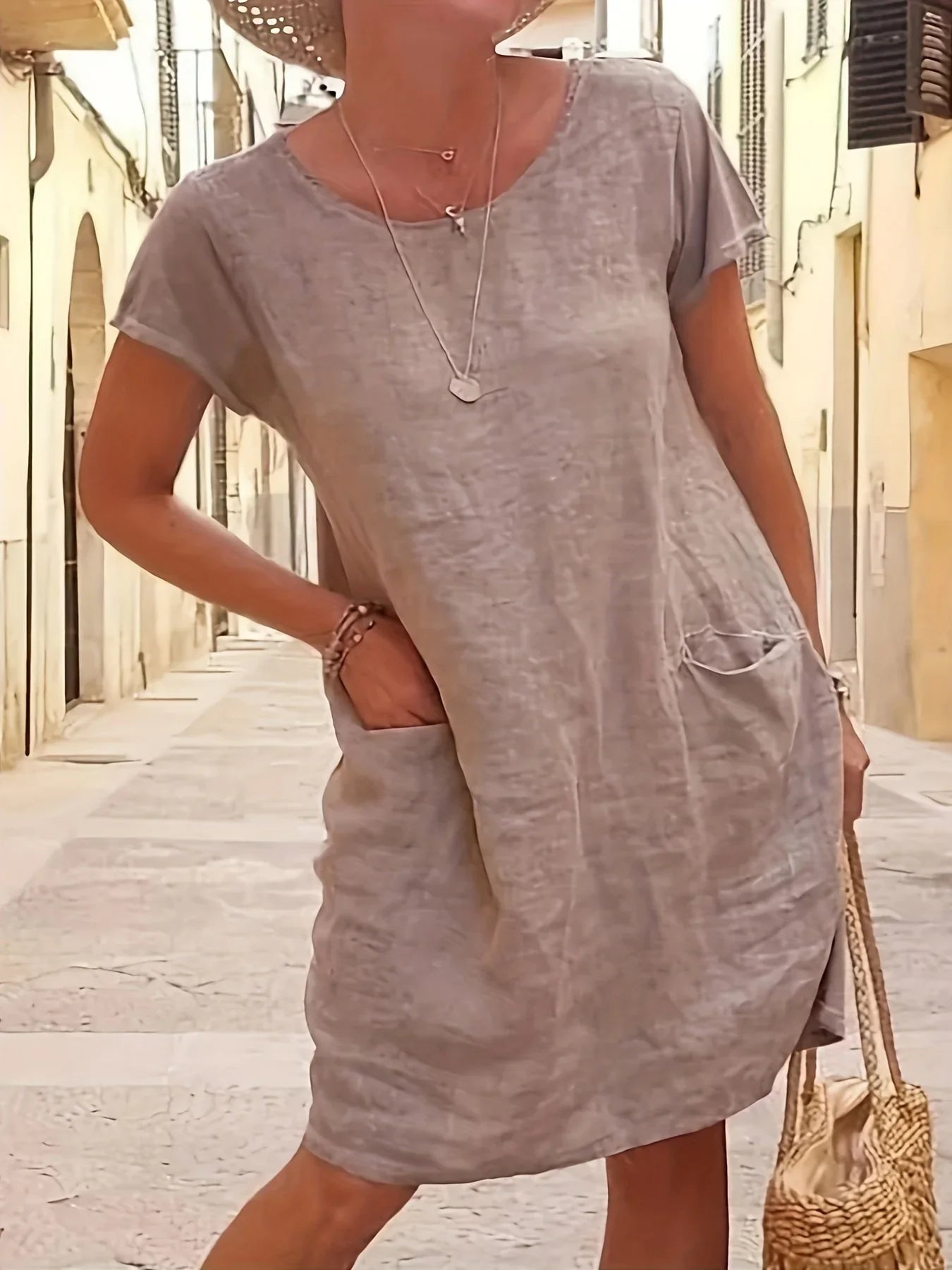 SERENA™ - RELAXED ROUND NECK DRESS