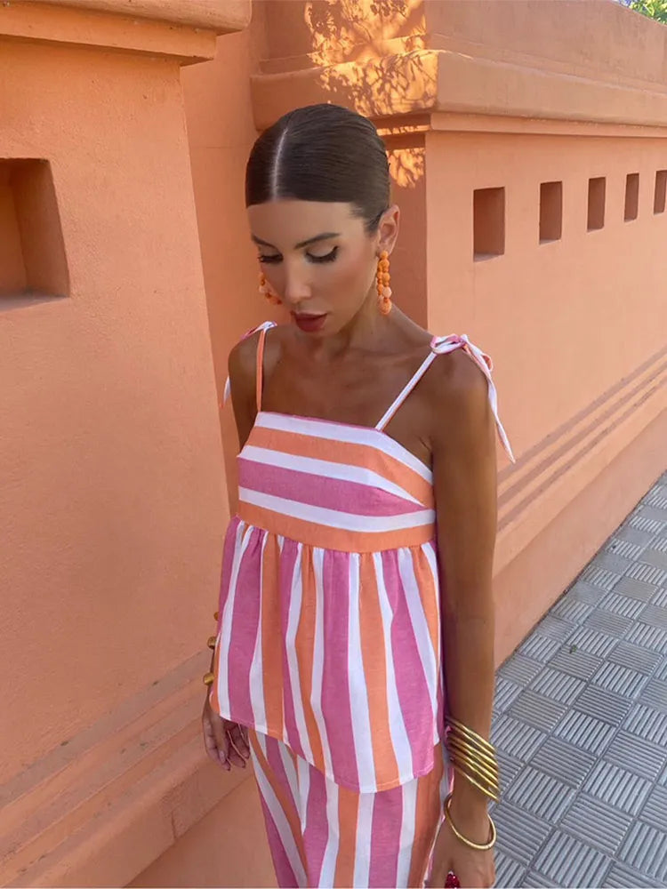 Hanne - Printed Pants Set Summer Outfit