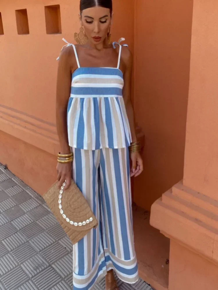 Hanne - Printed Pants Set Summer Outfit