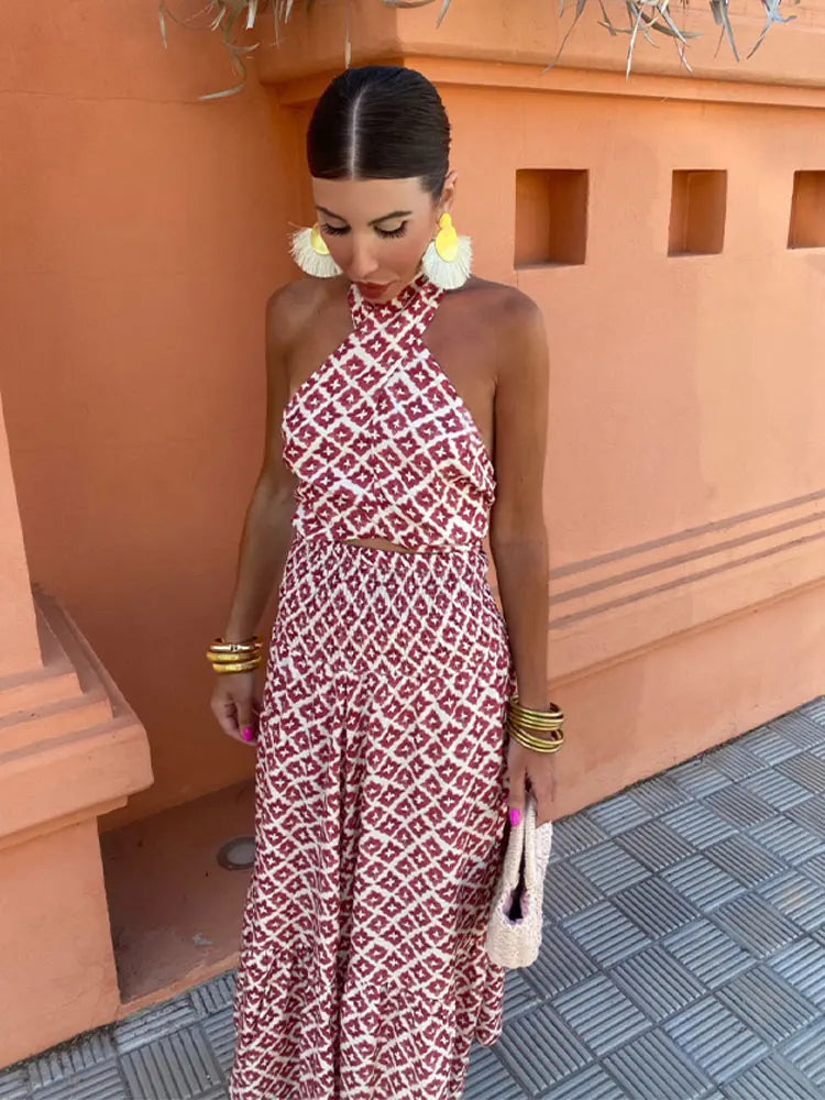 Mickay - Elegant ruffled midi dress with off-shoulder design