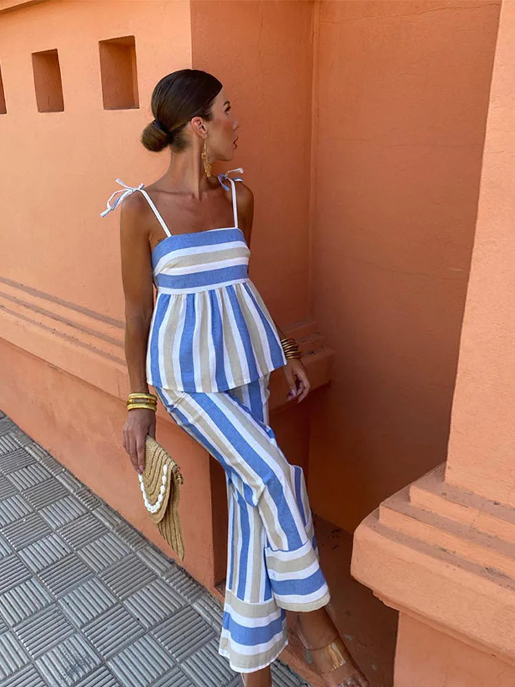 Hanne - Printed Pants Set Summer Outfit