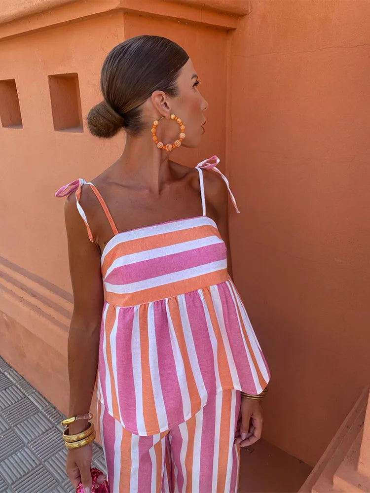 Hanne - Printed Pants Set Summer Outfit
