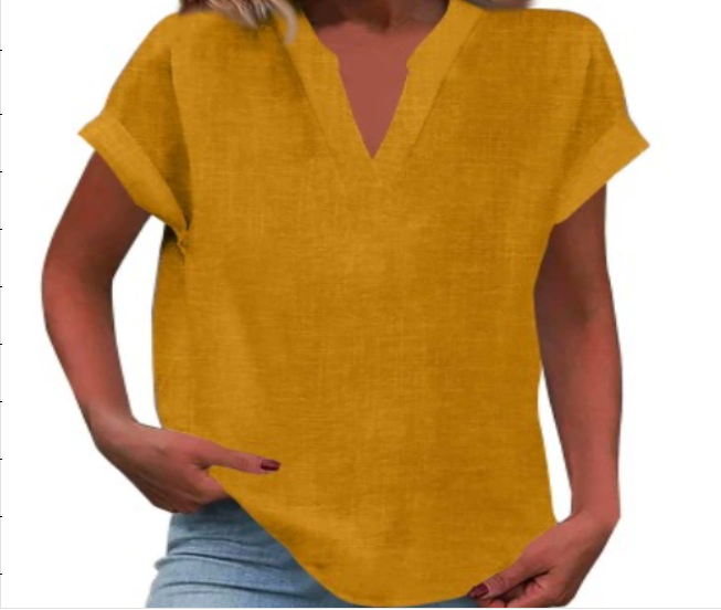 Eden™ - RELAXED V-NECK BLOUSE WITH EFFORTLESS STYLE
