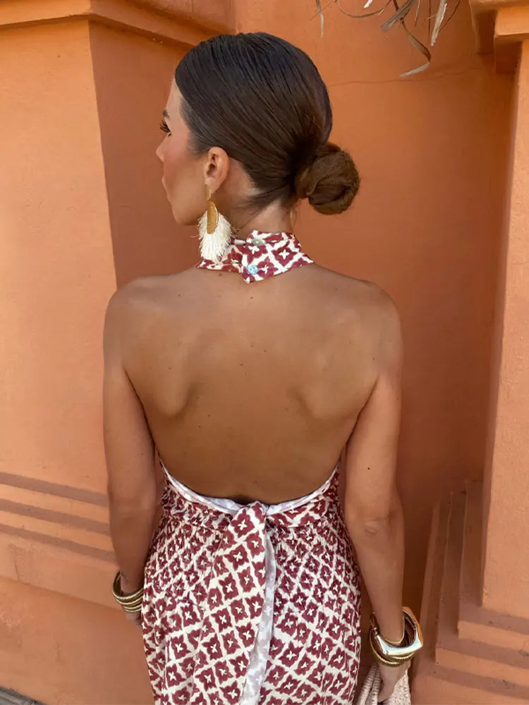 Mickay - Elegant ruffled midi dress with off-shoulder design