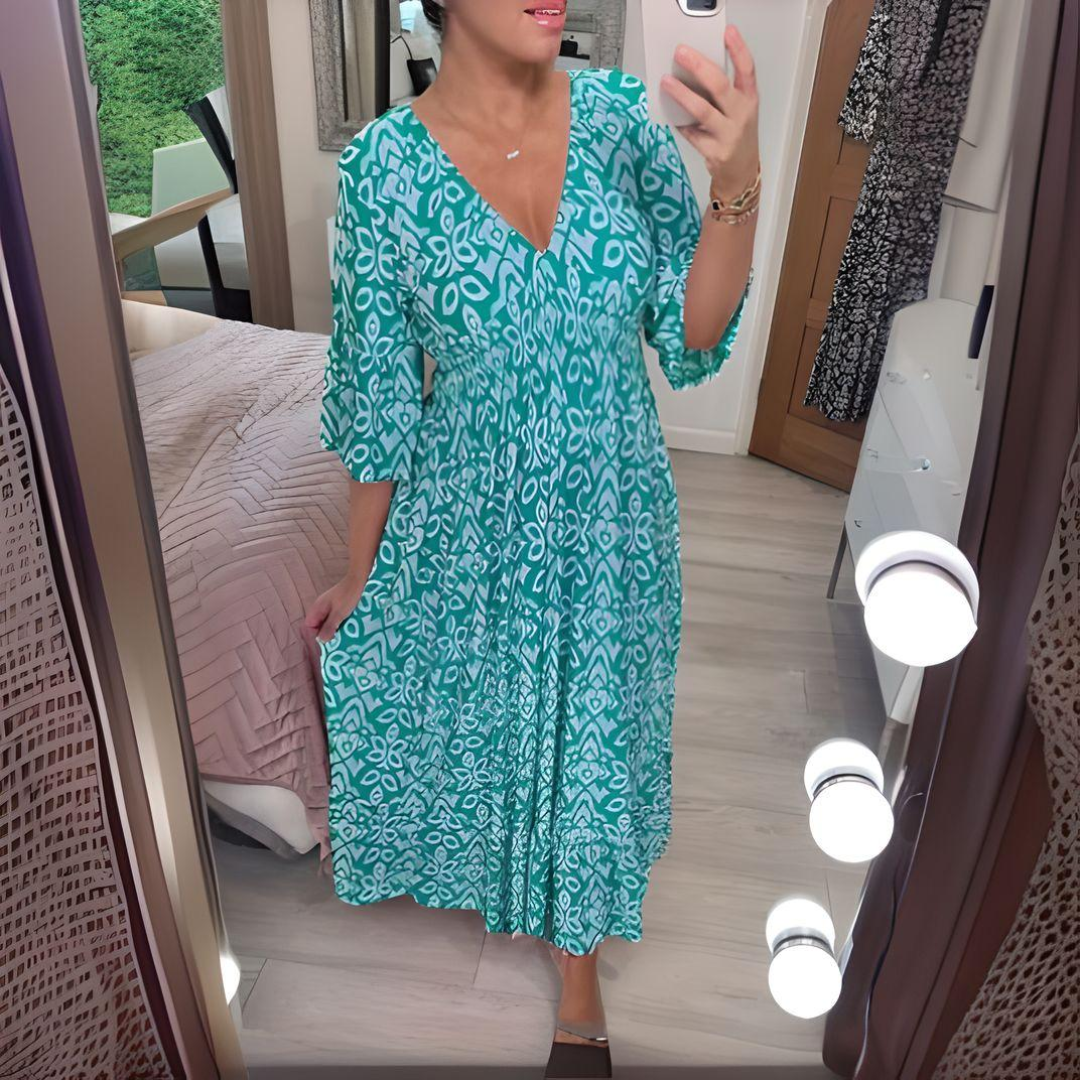 FLORALY™ - BOHEMIAN V-NECK DRESS
