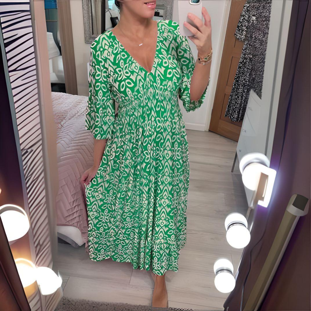FLORALY™ - BOHEMIAN V-NECK DRESS